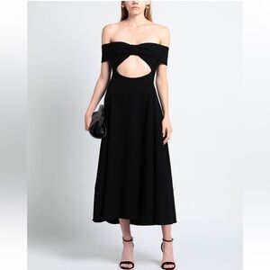 Saint Laurent Elegant Black Off-Shoulder Dress